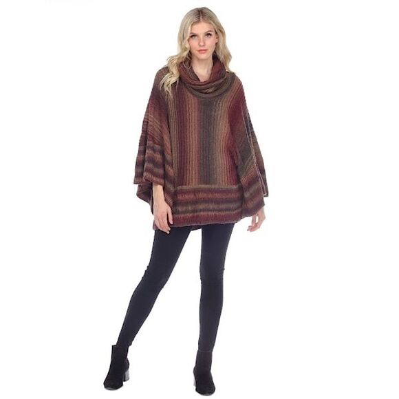 Dor Dor Couture Anthropologie Cowl Neck Poncho Sweater Size Large - Picture 15 of 16